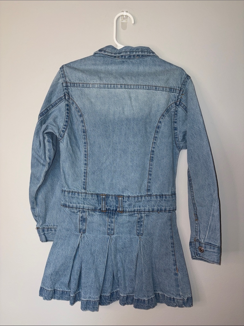 Jessica Simpson Light Blue Denim Dress with Cow-print Heart Patch - Picture 7 of 7